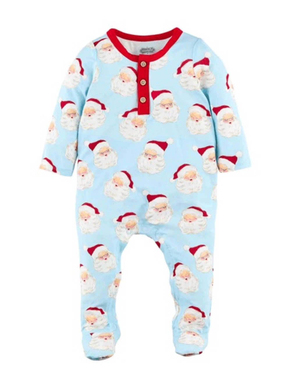 NWOT Mud Pie bamboo footies vintage santa baby sleeper newborn Christmas boy